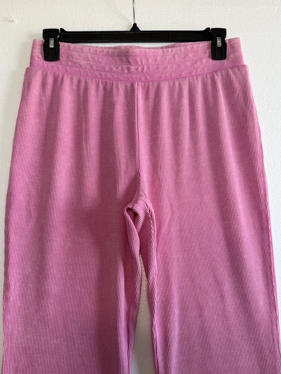 Sundry Sonnyside Pink Waffle Knit Wide Leg Pants Large Lounge Relaxed Fit - Picture 4 of 11